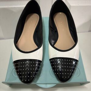 Zara Two-Tone Studded Flats